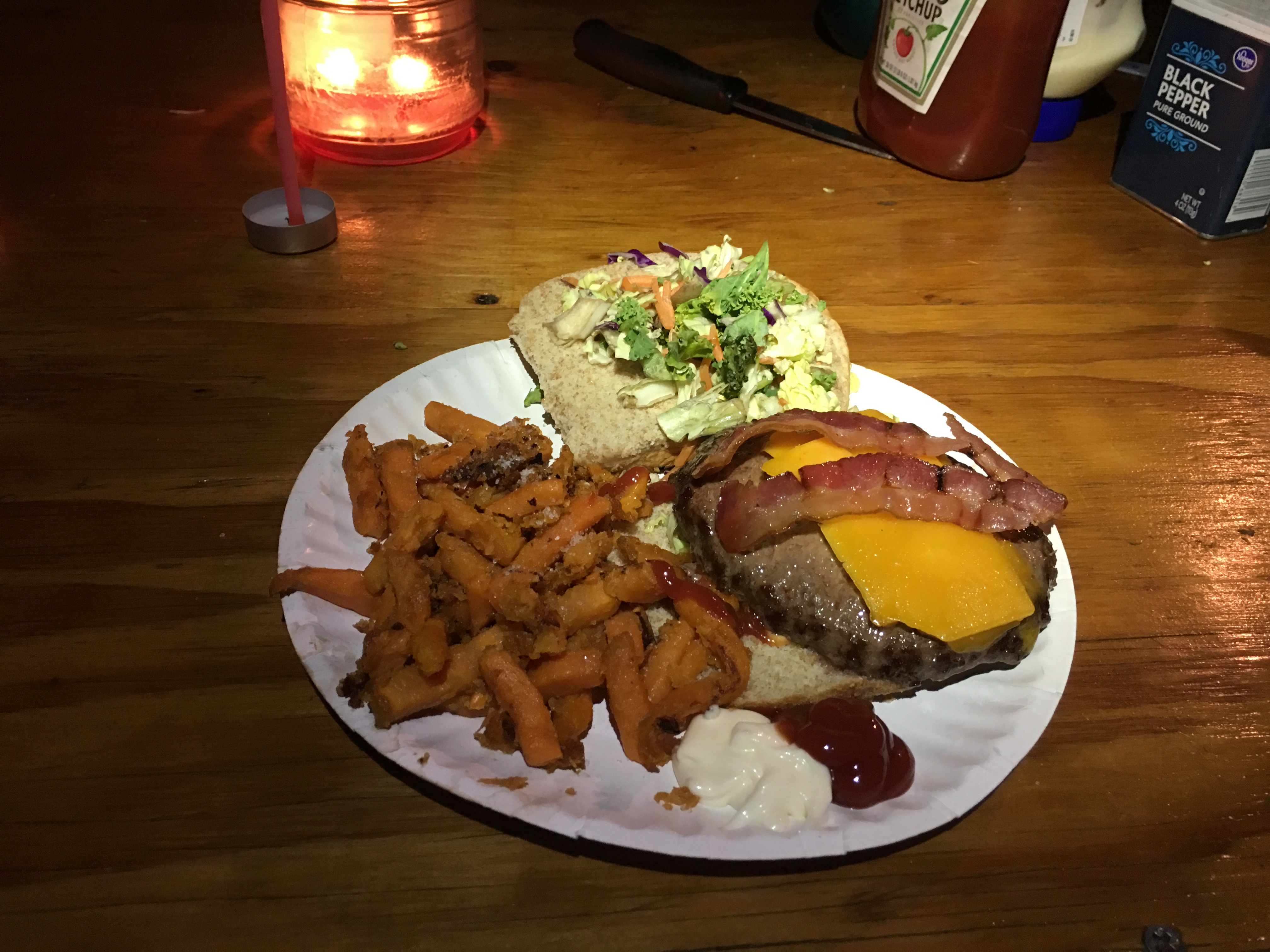 Burger with Sweet Potato Fries