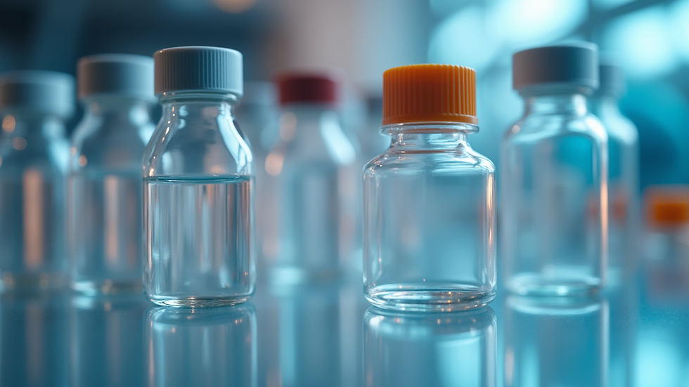 Close-up view of peptide samples in a laboratory setting