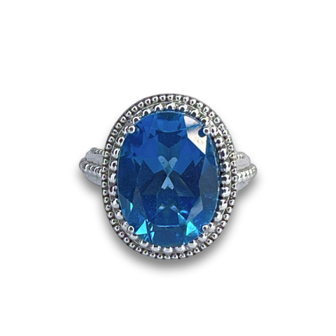 Oval Swiss Blue Topaz ring by Shana Farr