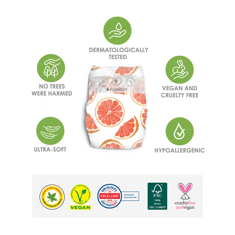 Thumbnail: Bundle 6 Single Packs Size 6 Pureborn Organic Bamboo Nappies 16-20 KGS