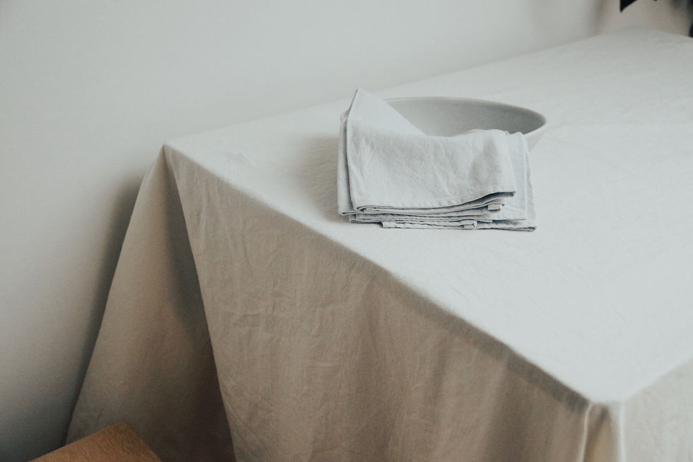 Thumbnail: NUDE TABLECLOTH + GLACIER NAPKINS