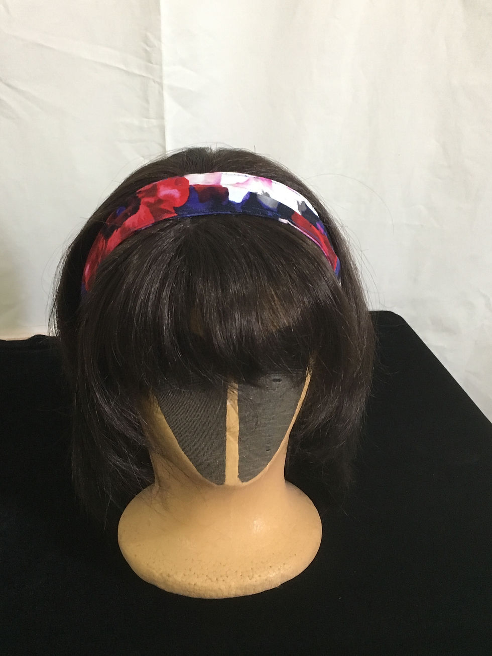Thumbnail: Red Blue Floral Headband, Flat View