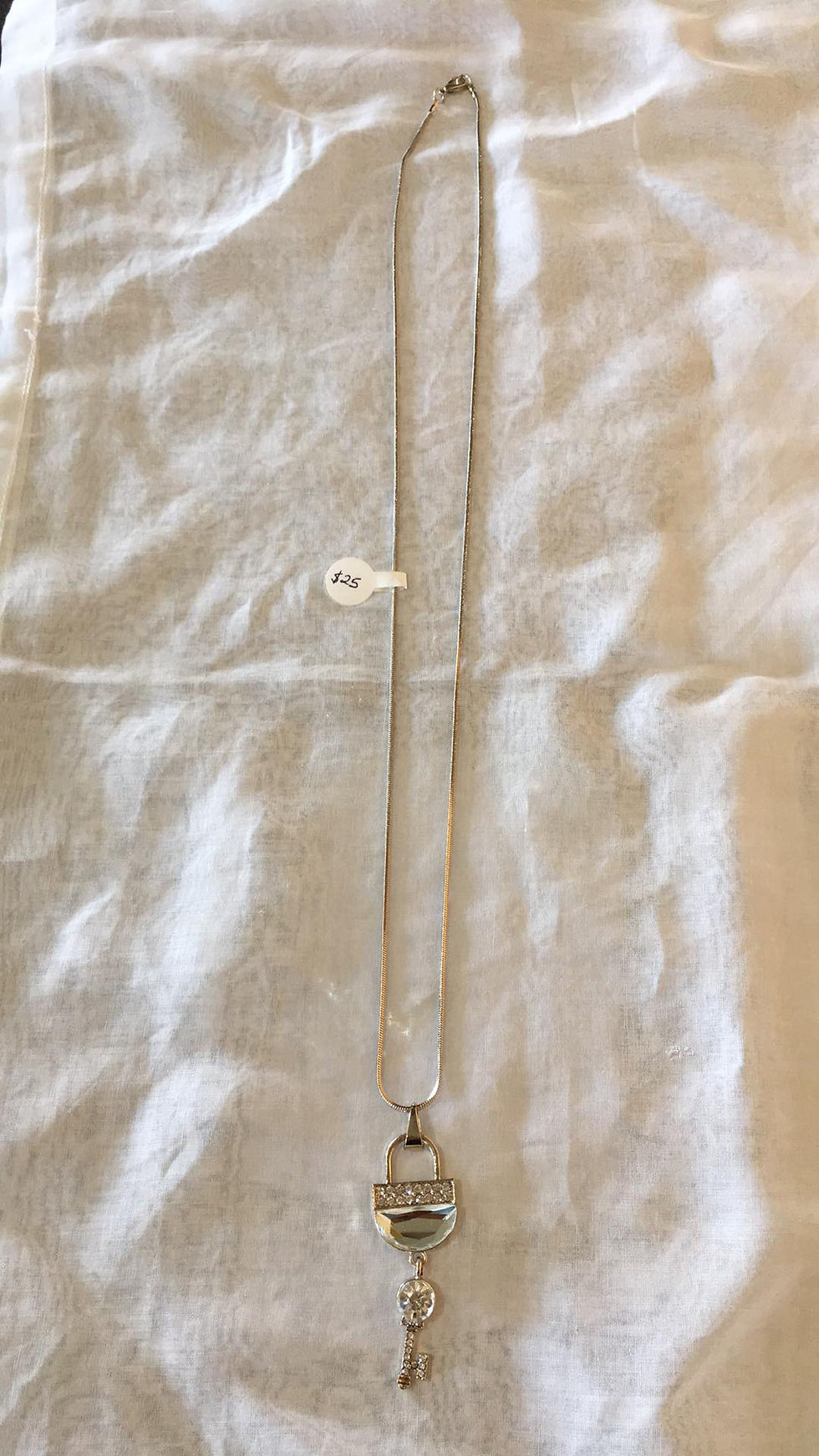 Thumbnail: Glitz Lock & Key Necklace on white