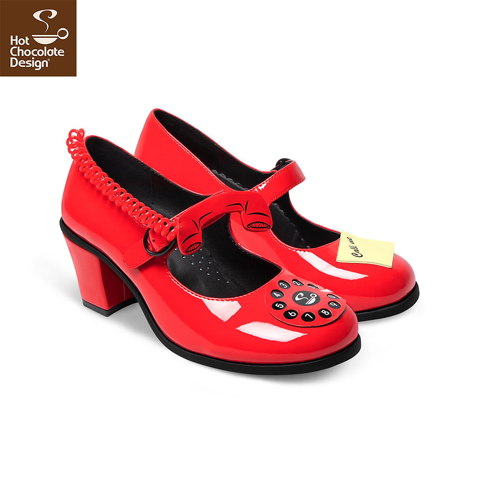 Thumbnail: Side Call Me Red - Hot Chocolate Design Mid Heel Shoes