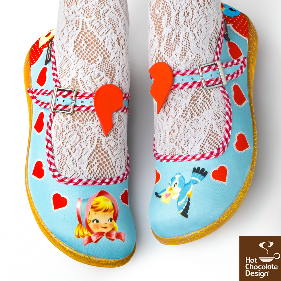 Thumbnail: Front Be Mine - Hot Chocolate Design Mary Jane flat Shoes