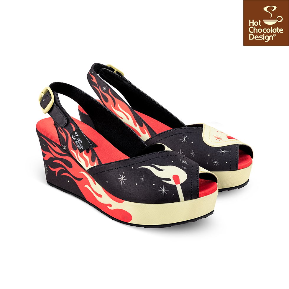 Thumbnail: Shes on Fire - Hot Chocolate Design Chocolatica Sandal Shoes front side view