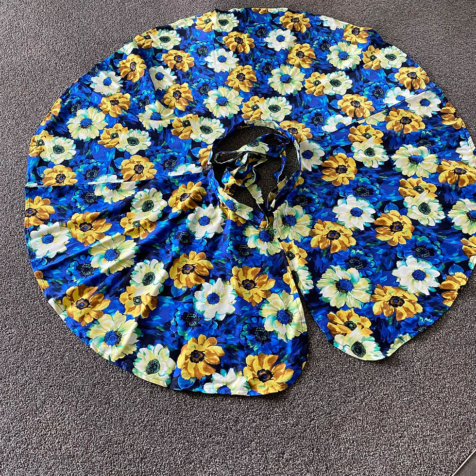 Thumbnail: Blue Yellow Floral - Circle Wrap Skirt