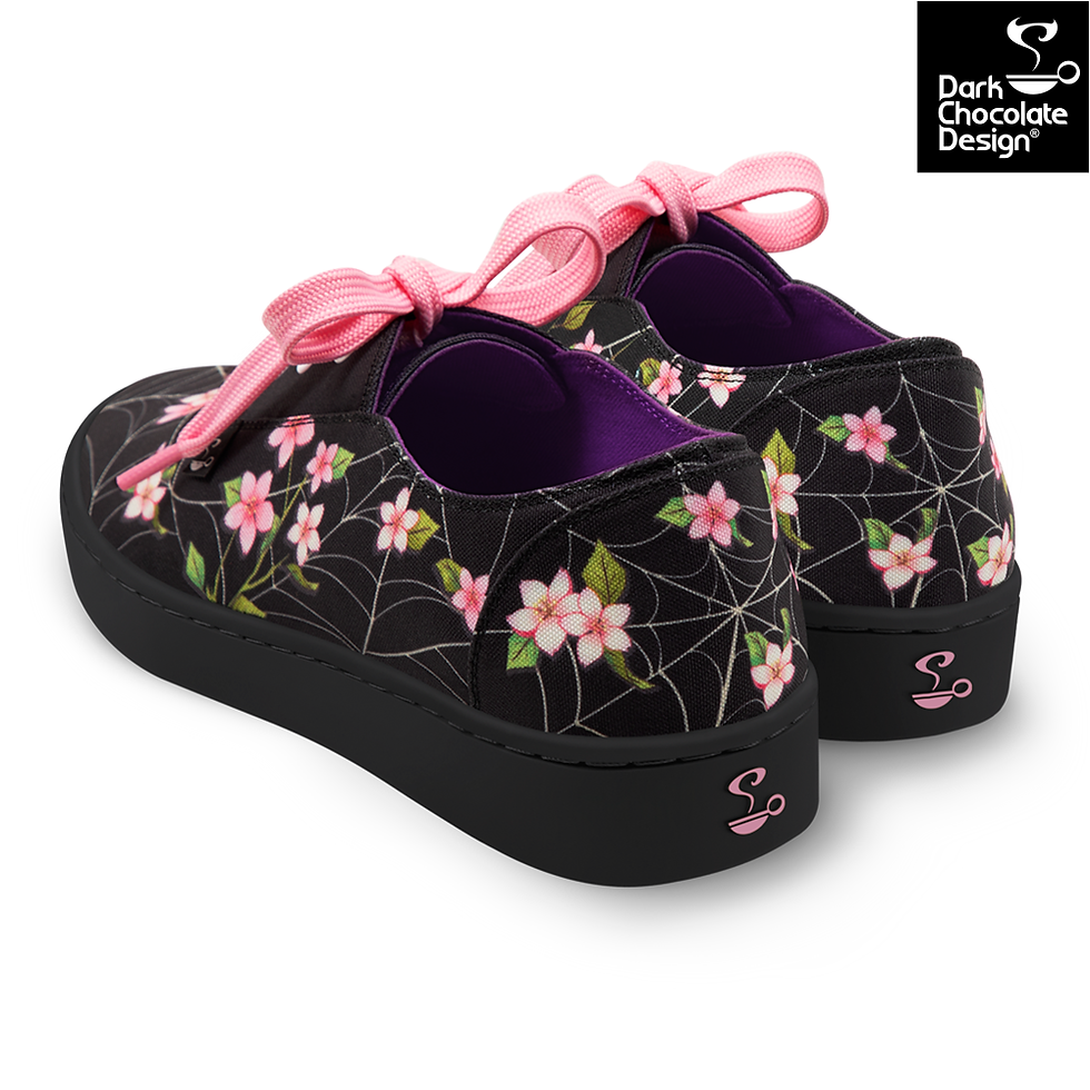 Thumbnail: Spider Blossom - Hot Chocolate Design Sneaker Shoes 40, 41,42