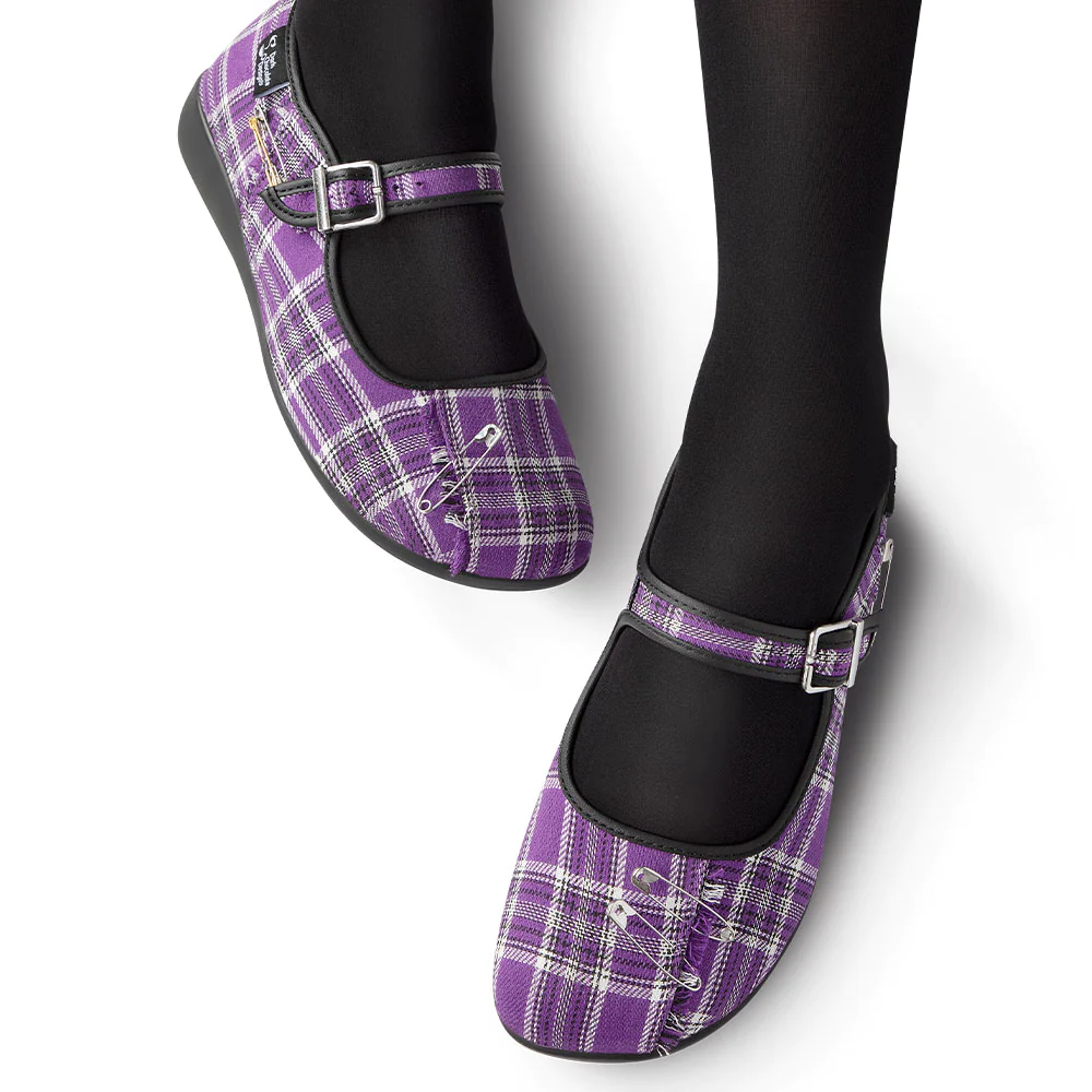 Thumbnail: Purple Tartan - Hot Chocolate Design Shoes