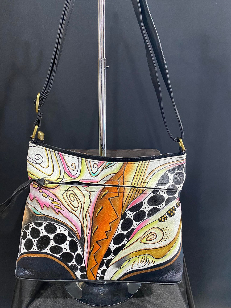 Thumbnail: Leopard Abstract - Hand Painted Leather Handbag