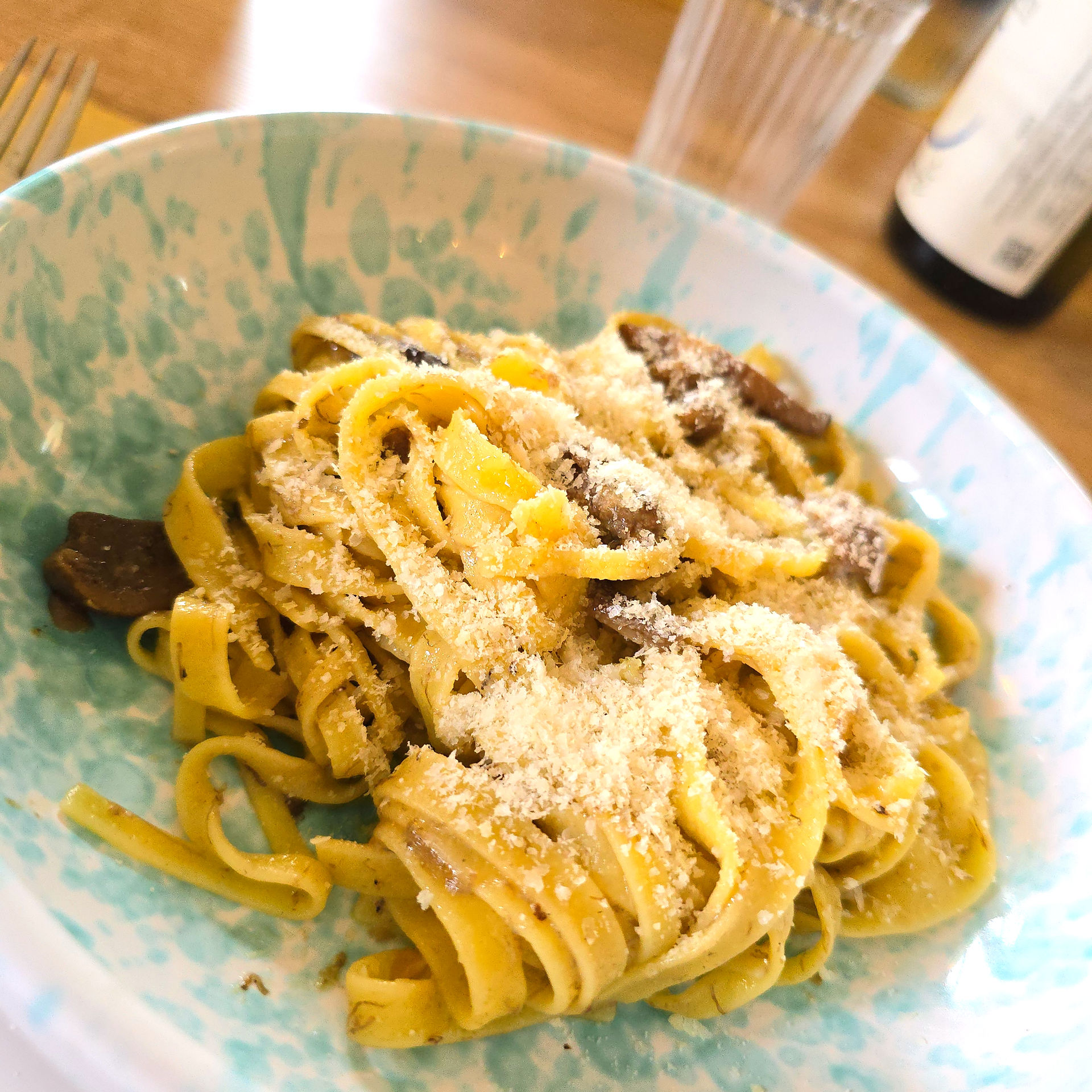 a dish of fresh and-made tagliatelle