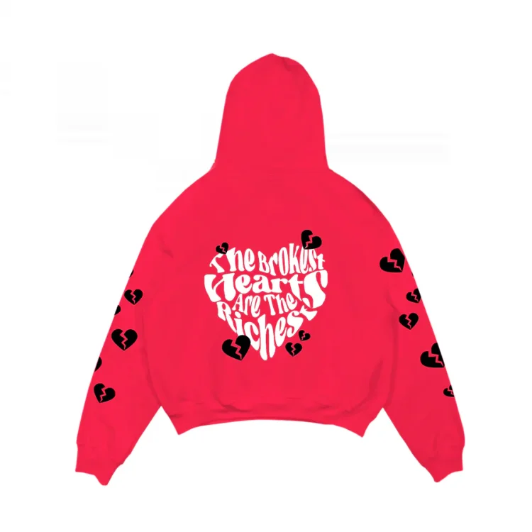 Dragon Red The Brokest Hearts Are The Richest Fleece Hoodie | Consador