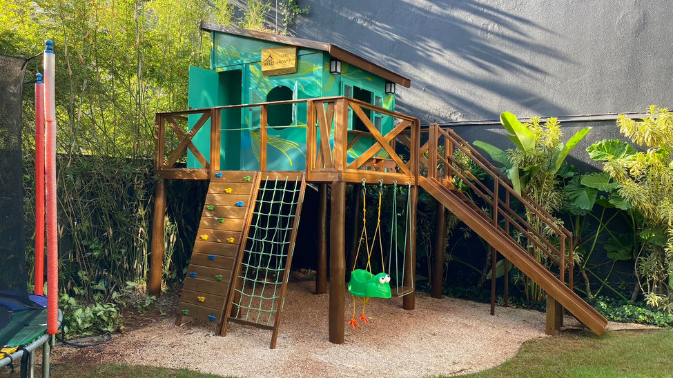 Casinha de Madeira Infantil, Playground de madeira
