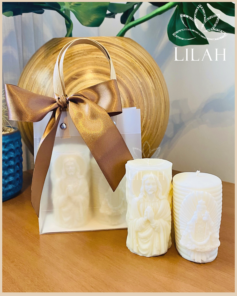 Miniatura: Kit Velas Religiosas: Nossa Senhora Aparecida e Sagrado Coração de Jesus