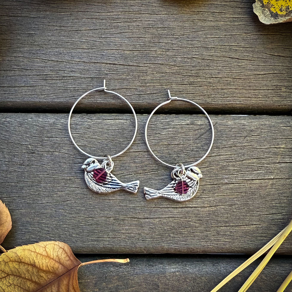 Garnet Bird Earrings