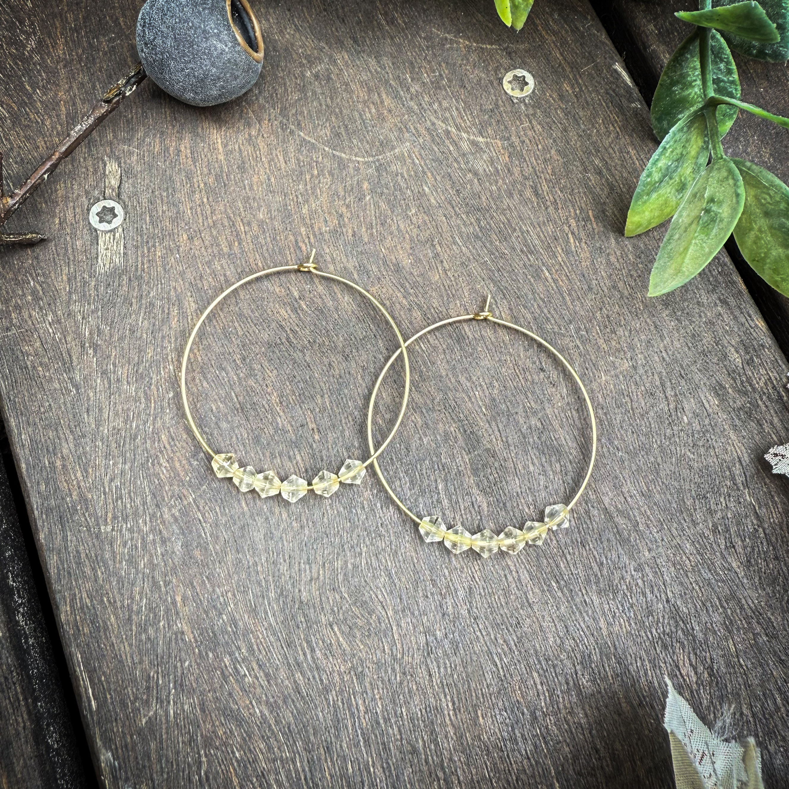 Citrine Hoop Earrings