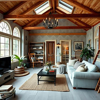 Inside of a home being renovated.