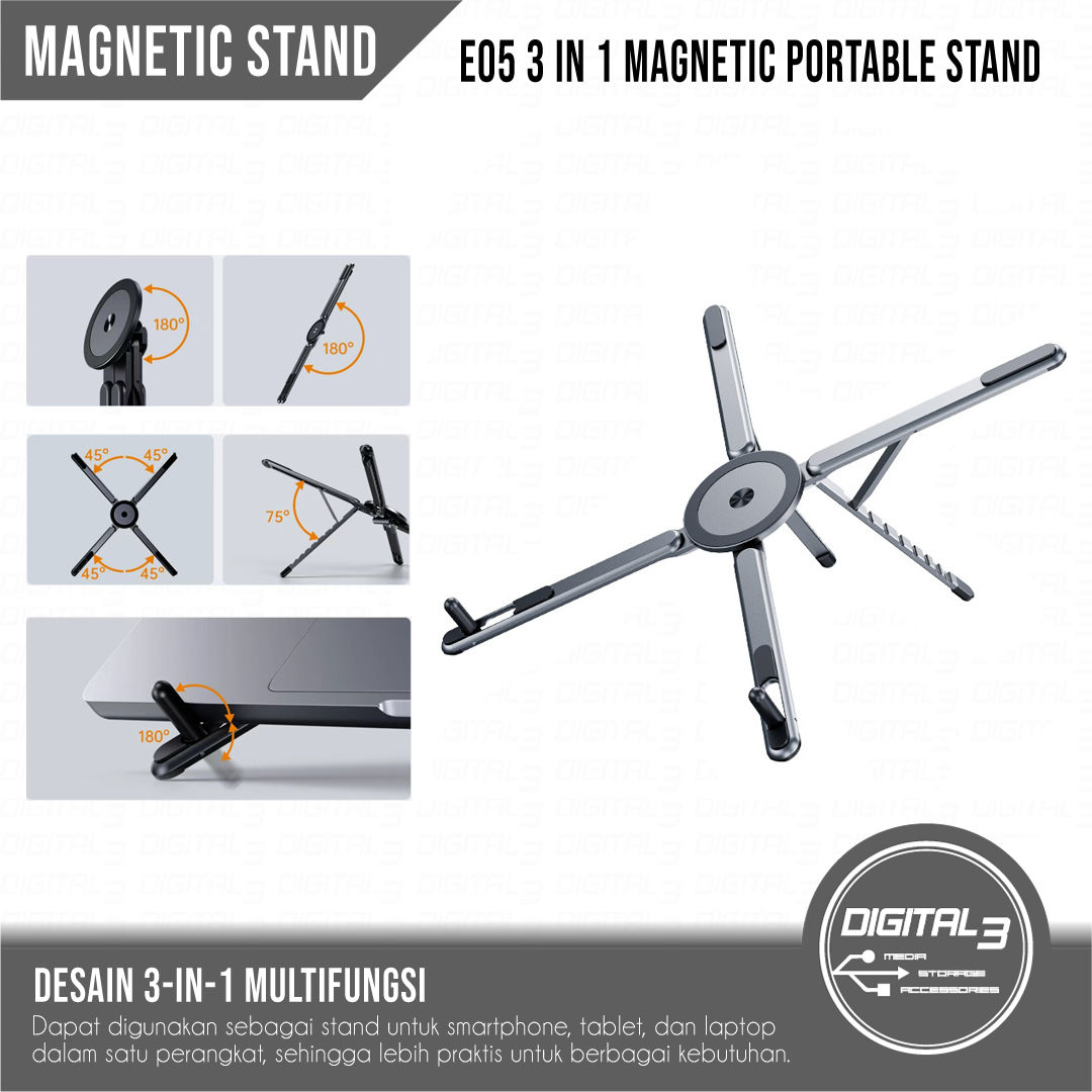 MAGNETIC PORTABLE STAND E05 – 3-in-1 Magnetic Portable Stand