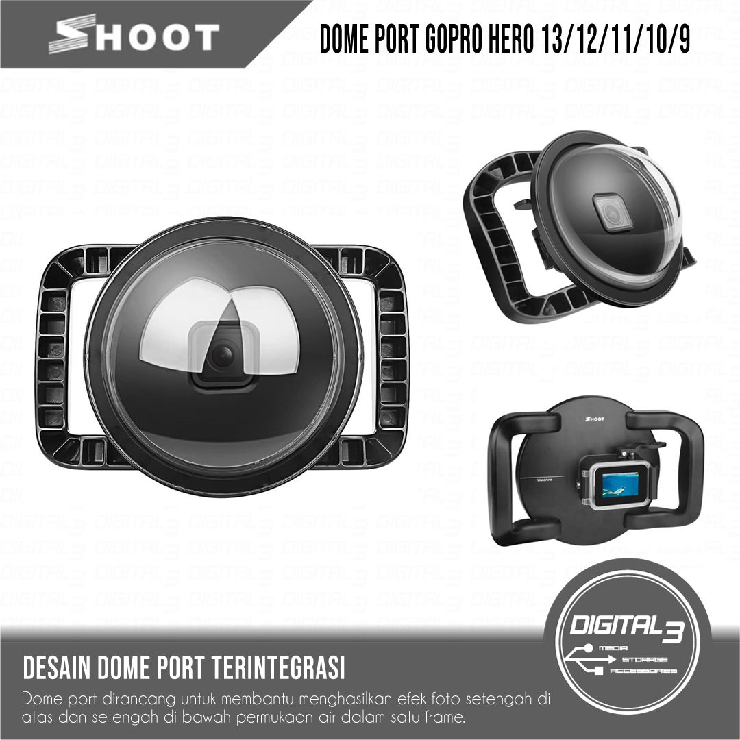 SHOOT XTGP559 Dome Port for GoPro HERO 13/12/11/10/9 Black – 30m Waterproof