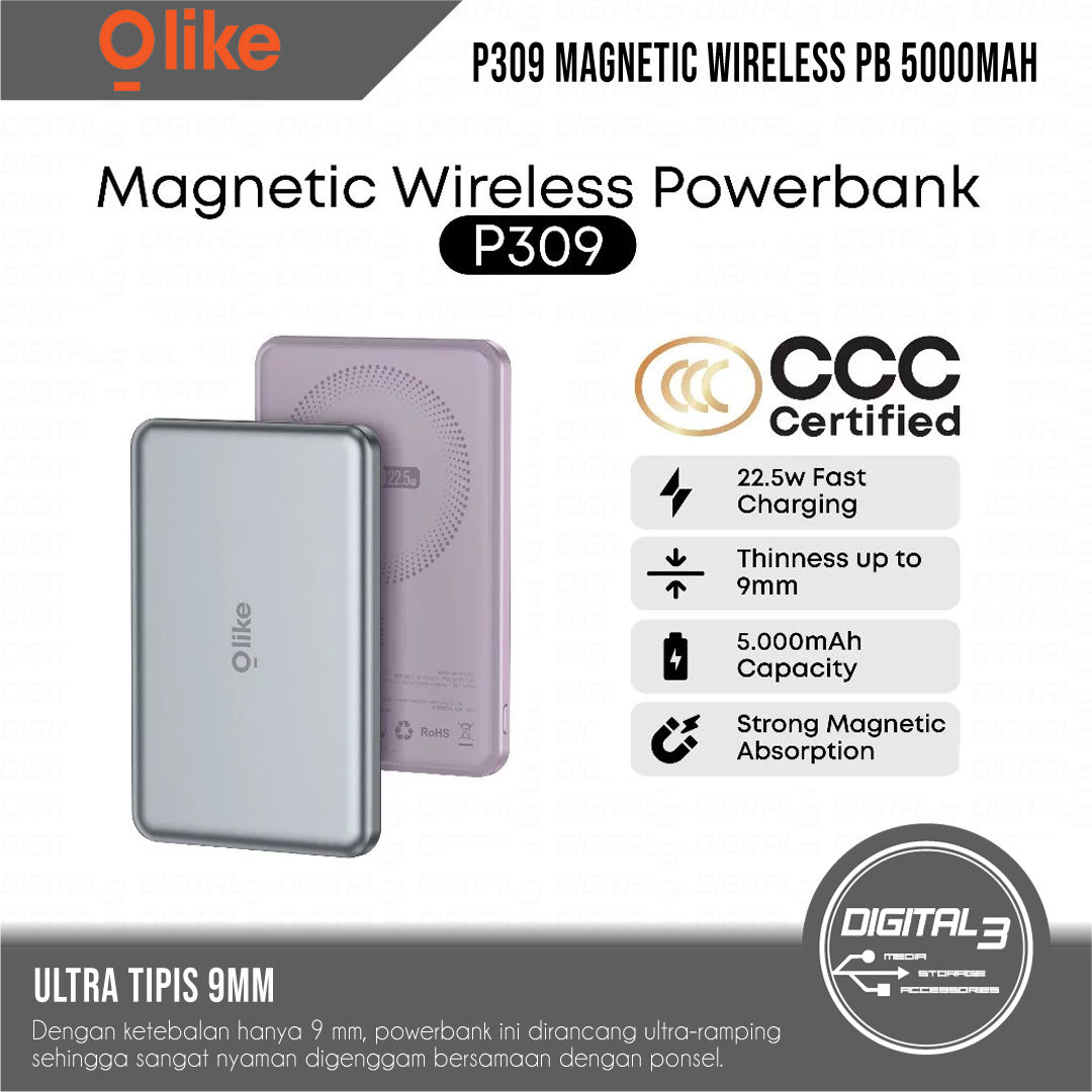 OLIKE Magnetic Wireless Powerbank P309 5000 mAh CCC Sertified Fast Charging