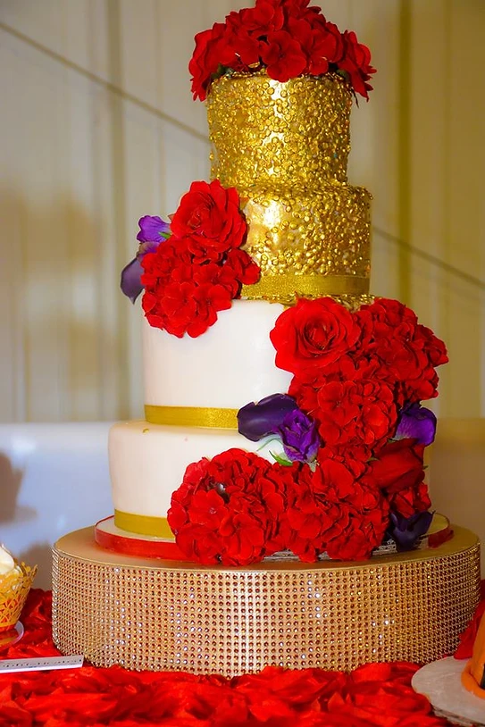 Wedding Cakes United States Sweet Sophisticated Gold Red Purple Wedding