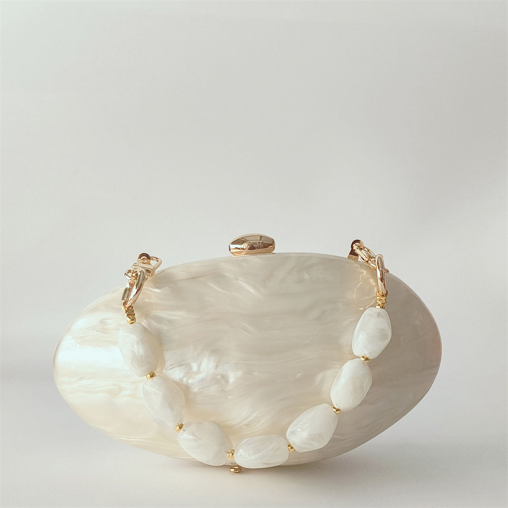 Oval Marble Acrylic Handbag
