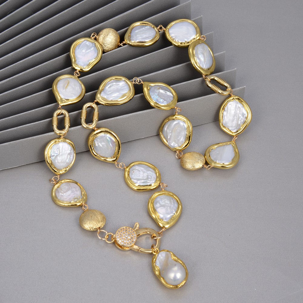 Natural Coin Pearl Wrap Necklace
