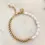 Thumbnail: Pearls Gold Plated Box Chain Bracelet