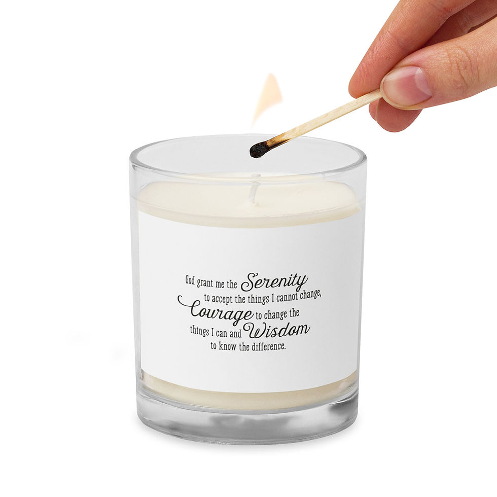 Serenity Prayer Natural Scent Candle | Addiction Recovery | Sober Accessories