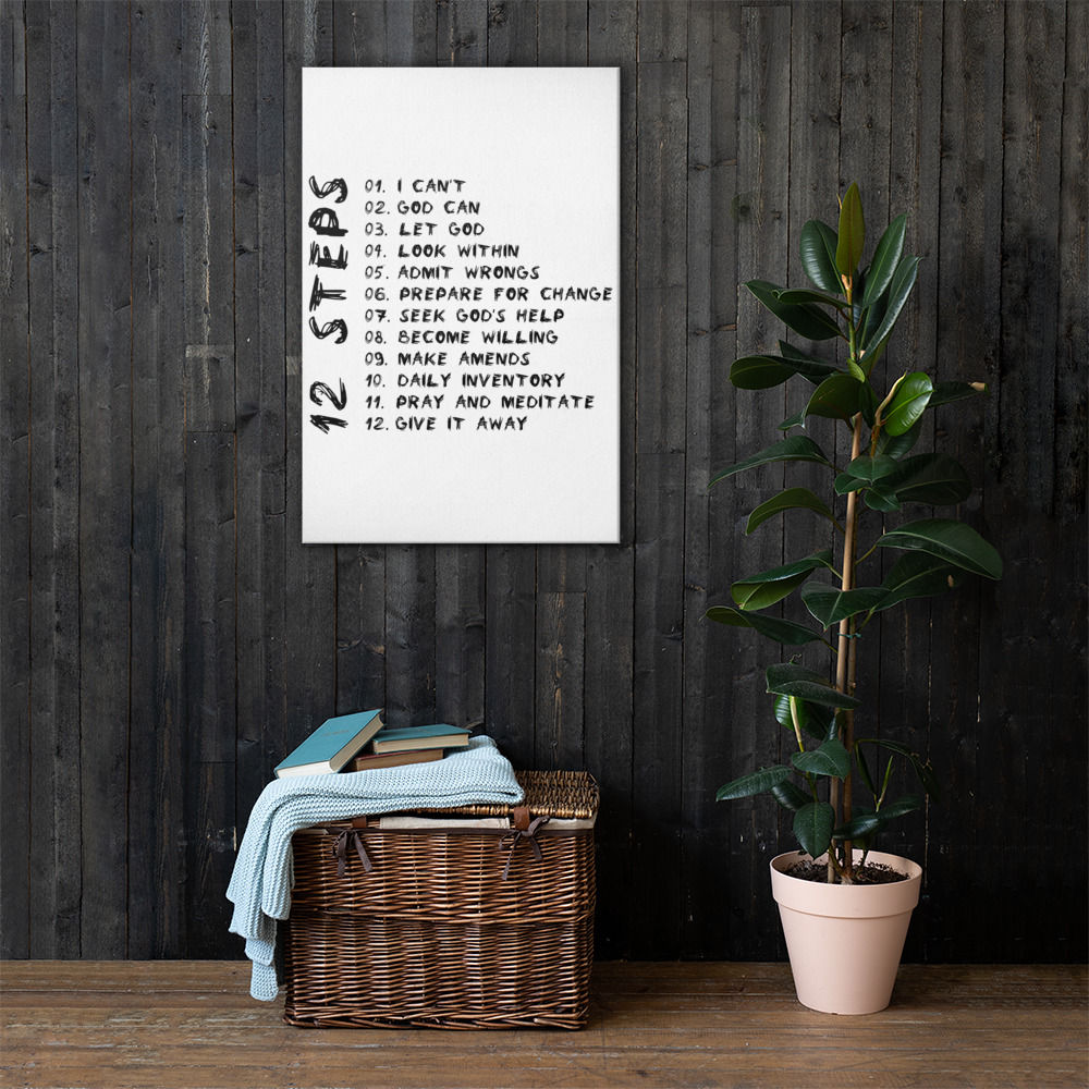 12 Steps Wall Art, Recovery Wall Art, Sober Gift