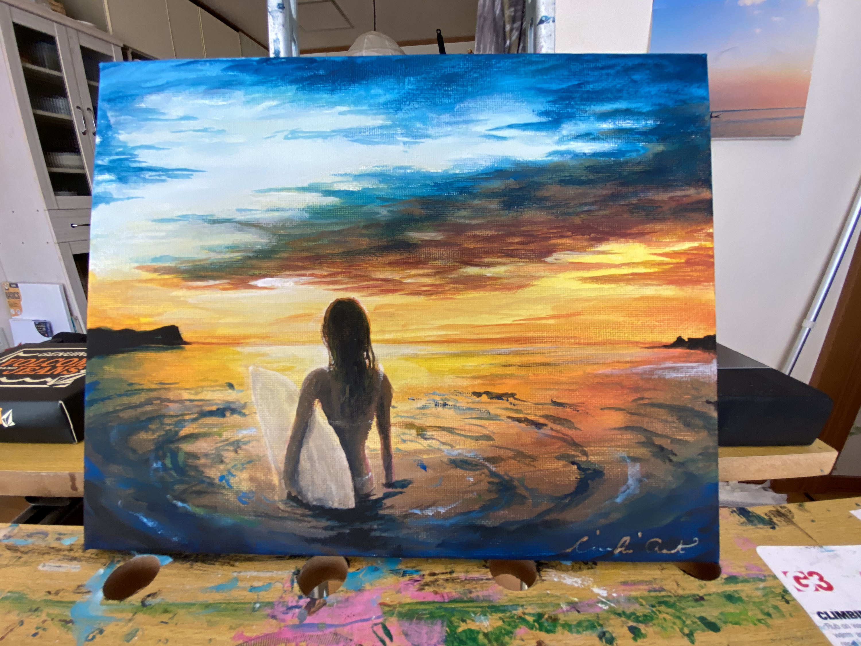 スマホケース イッシーアート 波乗りキリン