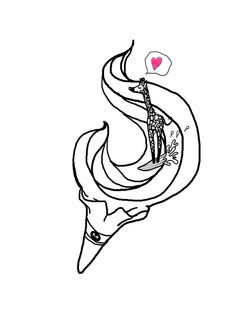 イッシーアート　波乗りキリン　ソフトクリーム