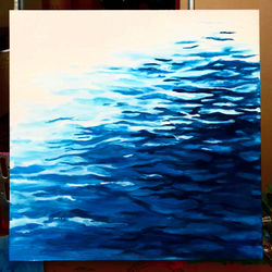 issssshiart イッシーアート　海面　アクリルアート　Blue