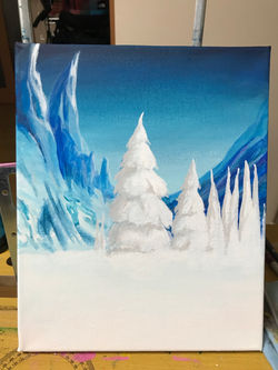 イッシーアート　イッシー　雪山　blue