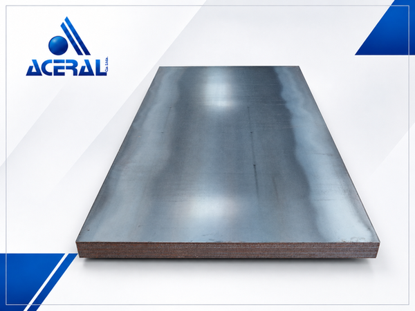 Plancha de tool negro A-36, vista de cerca