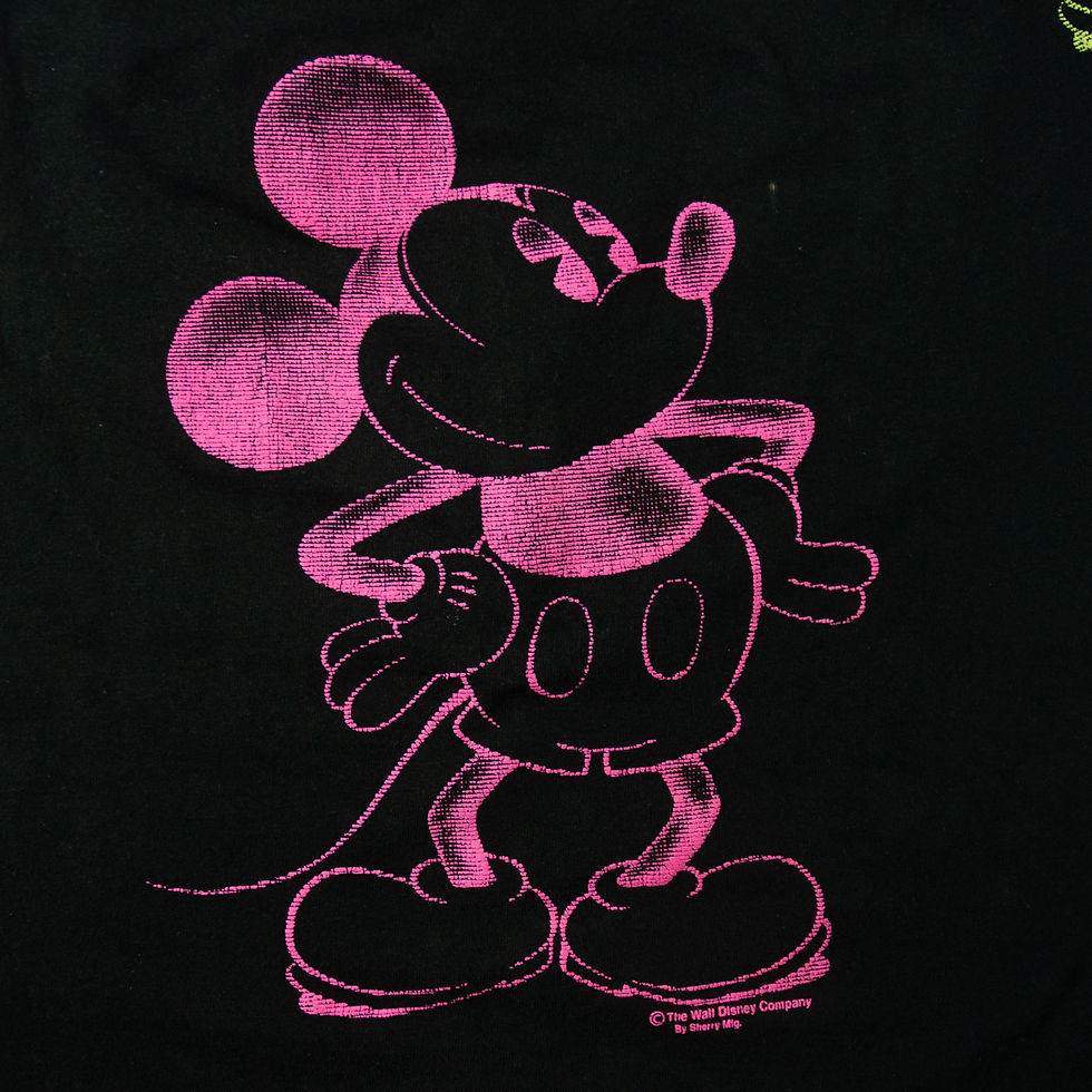섬네일: XL 1990s Neon Mickey Mouse Multi Print T-Shirts XL 1990年代 ネオン ミッキーマウス マルチプリント Tシャツ