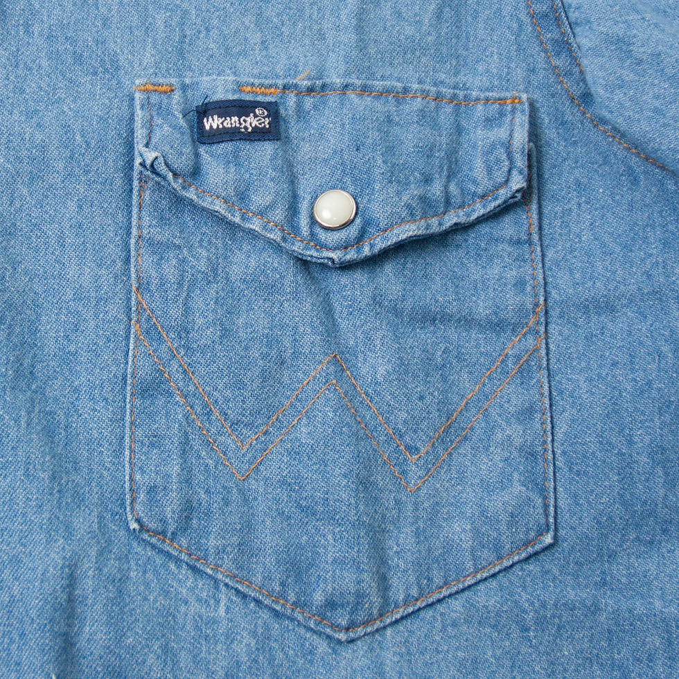 サムネイル： 【15 1/2 - 33】 1990年代 アメリカ製 Wrangler デニムウエスタンシャツ