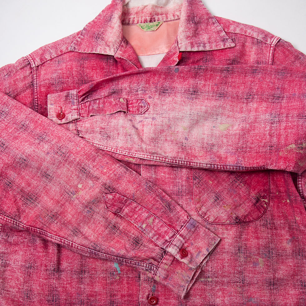 섬네일: 1950s MADE IN California Print Flannel Shirts Junk 1950年代 メイドインカリフォルニア プリントフランネル ジャンク