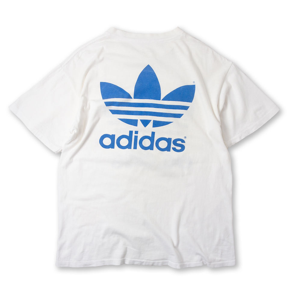 섬네일: XL 1990s adidas Trefoil T-Shirts White L.Blue XL 1990年代 アディダス トレフォイル Tシャツ 白 ライトブルー