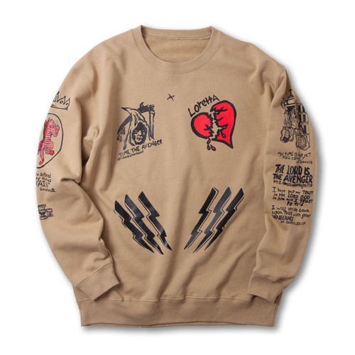 Cape Fear Max Cady Tattoo SWEAT SHIRT CREAM | FREEWAY WEB STORE 
