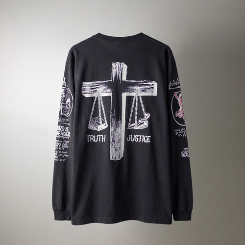 Cape Fear Max Cady Tattoo L/S T-SHIRT Fade Black | FREEWAY WEB STORE