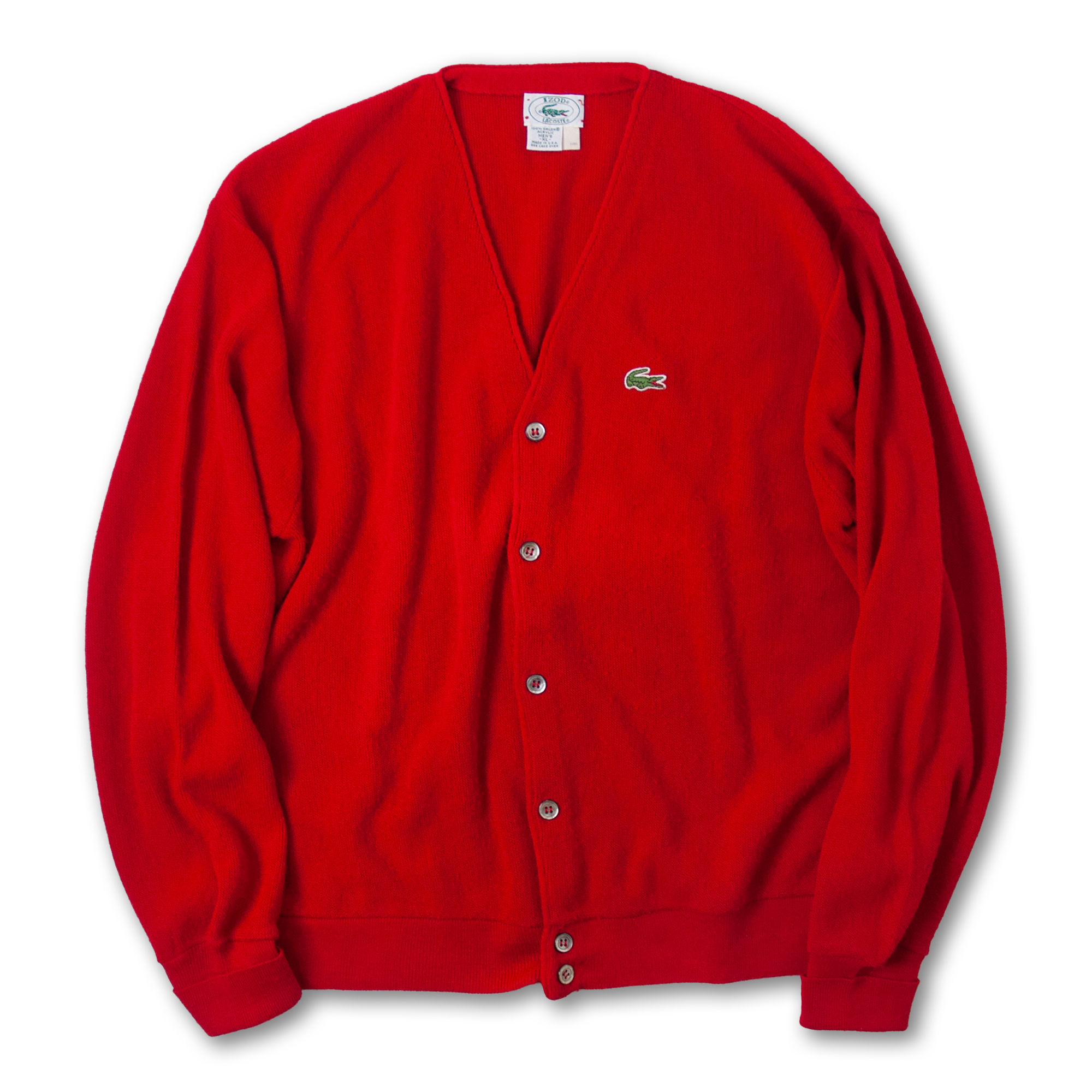 1980s Lacoste Acrylic Cardigan Made in U.S.A. Red 1980年製 ラコステ アクリルカーディガン アメリカ製 赤