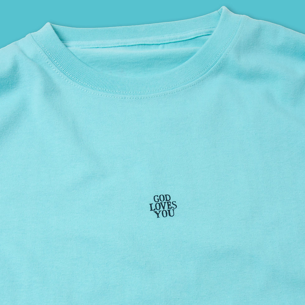 Thumbnail: Robin's Egg Blue T-Shirt L/S GOD LOVES YOU ロビンズエッグ・ブルー L/S Tシャツ ゴッドラブズユー
