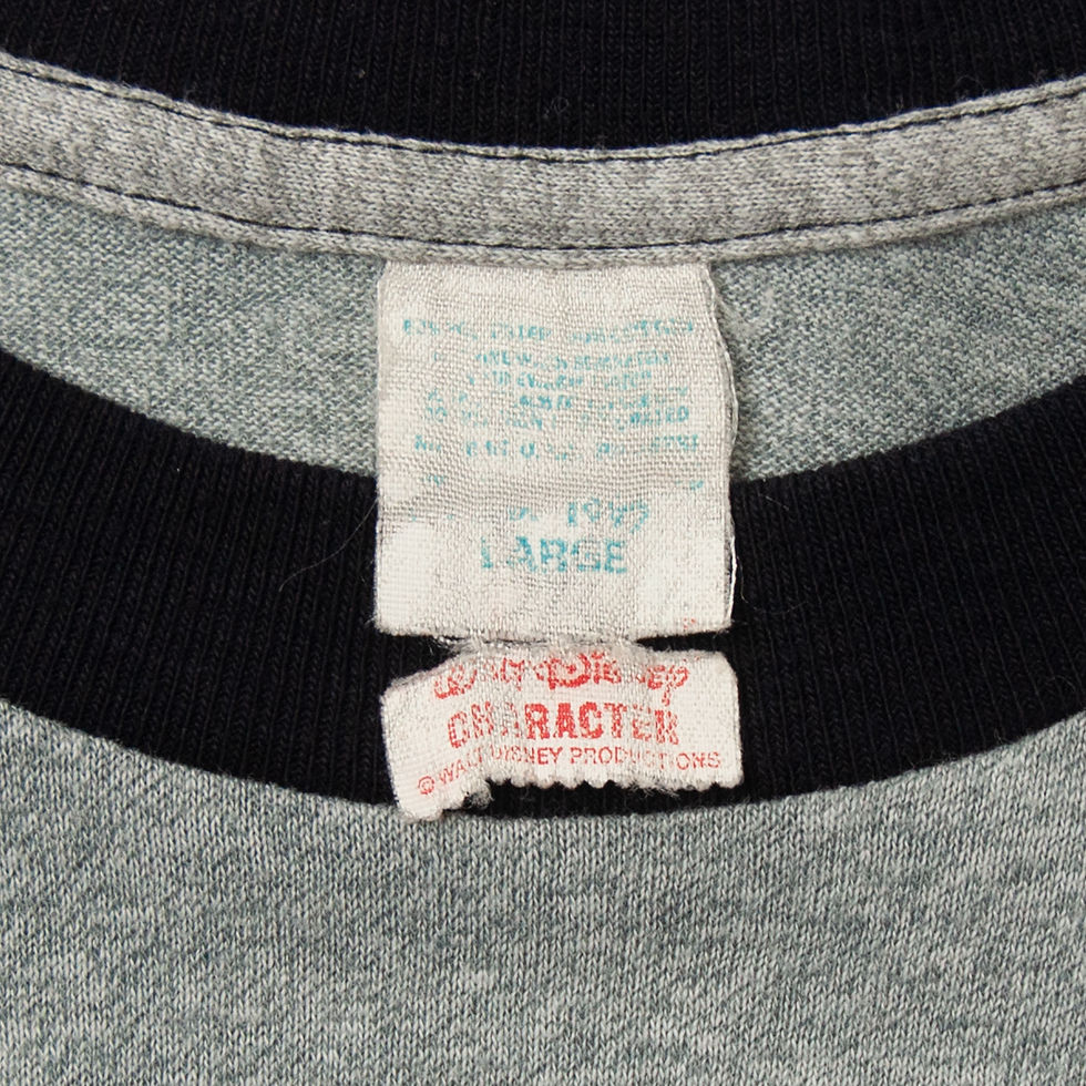 ภาพขนาดย่อ: 【L】1970年代 ミッキーマウス リンガーTシャツ 杢グレーxブラック