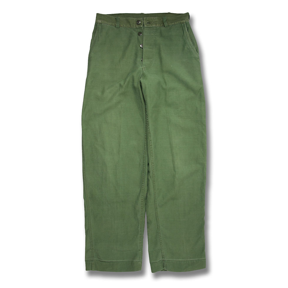 サムネイル： 【30x31】 1960年代 U.S. NAVY UTILITY FATIGUE TROUSERS ラウンドポケット