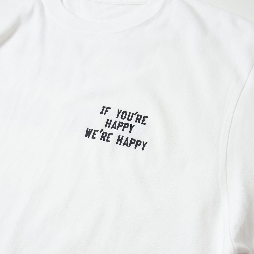 縮圖：IF YOU'RE HAPPY T Shirt 【1980 White-Black】