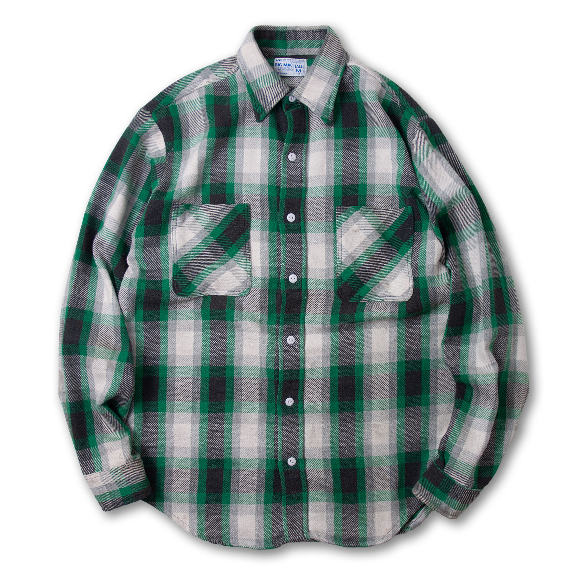 1970s BIG MAC Heavy Flannel Shirts Green Black 1970年代 ビッグマック ヘビーフランネルシャツ 緑 黒