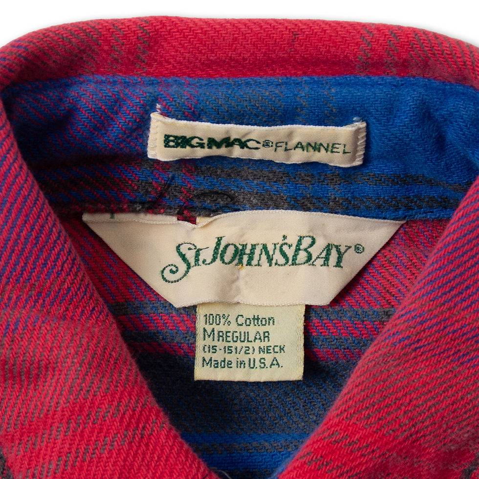 サムネイル： 1990s BIG MAC - ST.JOHN'S BAY Heavy Flannel Shirts Red Blue 1990年代 ビッグマック セントジョーンズベイ ヘビーフランネルシャツ 赤青