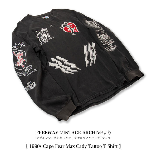 Cape Fear Max Cady Tattoo L/S T-SHIRT Fade Black | FREEWAY WEB STORE