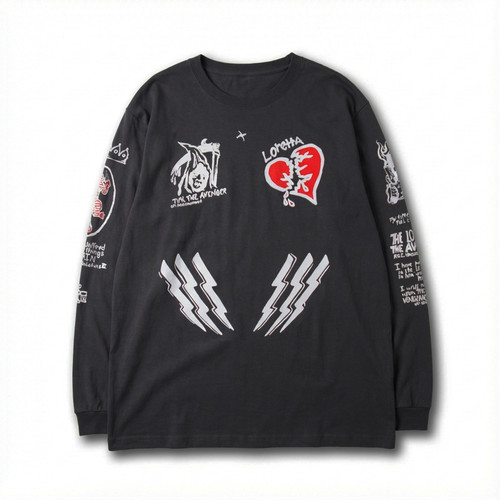 Cape Fear Max Cady Tattoo L/S T-SHIRT Fade Black | FREEWAY WEB STORE